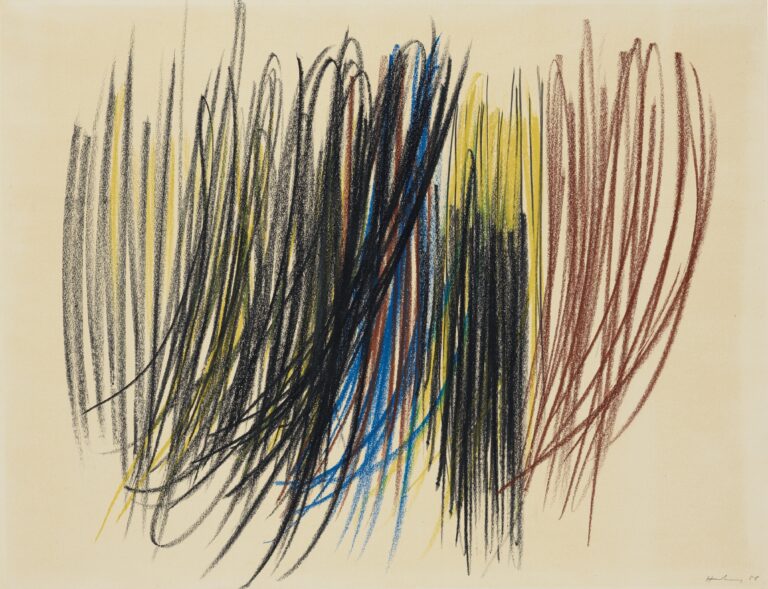 Hans Hartung 1958 Pastel sur papier