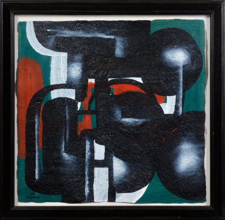 Kijno, Sans Titre, 1975
Gouache et Aérosol sur papier froissé- 69 x 75,5cm